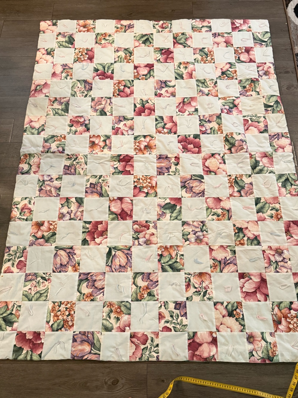 Handmade Floral Patchwork Quilt 58inx78in
